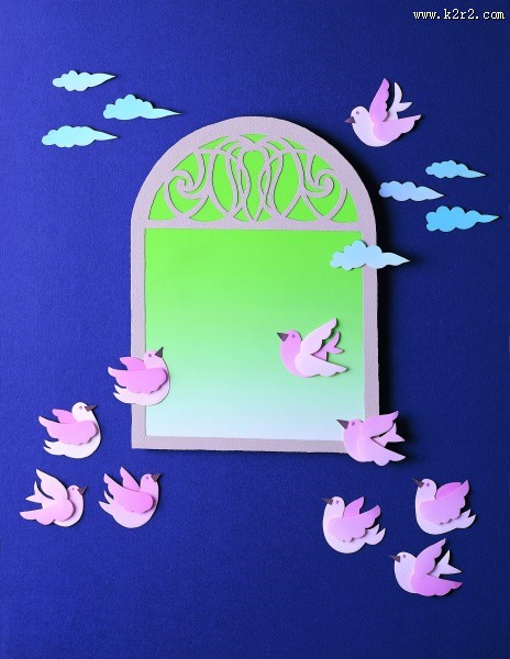 窗外风景纸雕图片大全