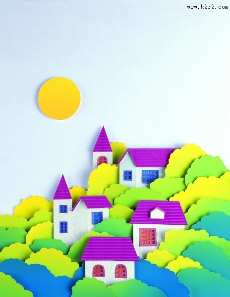 房子纸雕素材图片