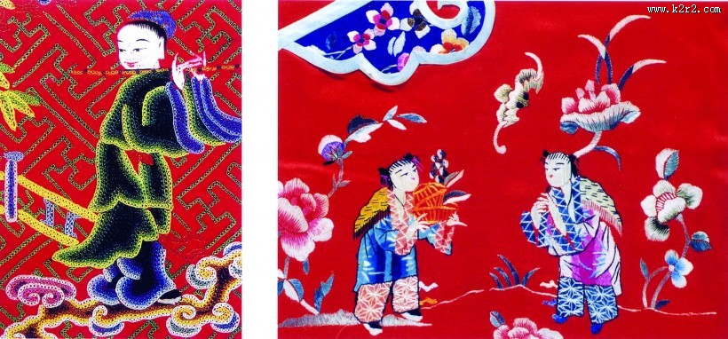 人物刺绣图案图片