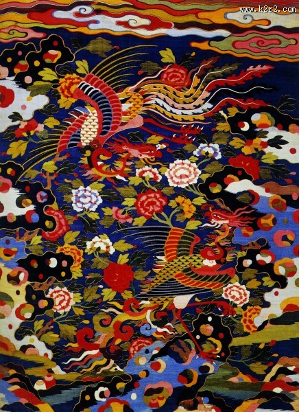 凤凰刺绣图案图片