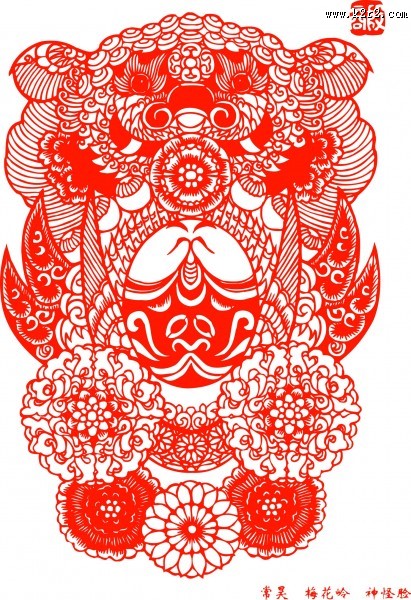 京剧脸谱剪纸图片