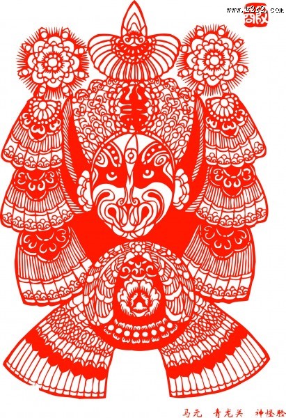 京剧脸谱剪纸图片
