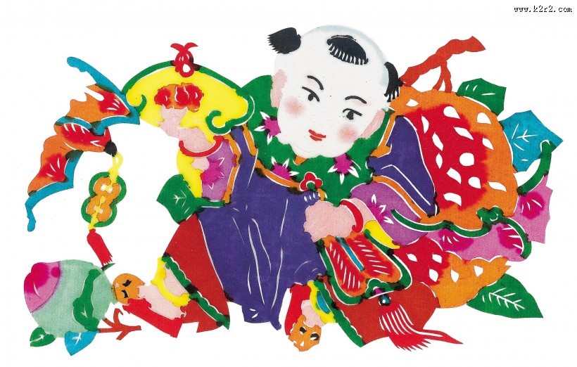 水彩人物年画图片