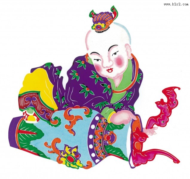 水彩人物年画图片