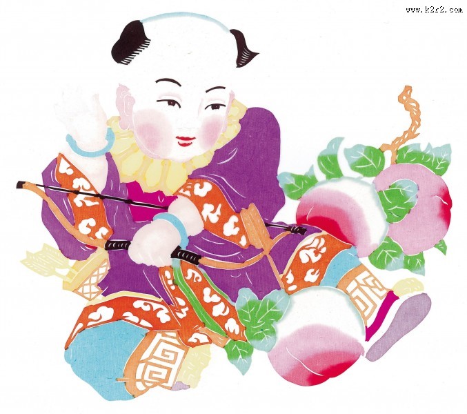 水彩人物年画图片