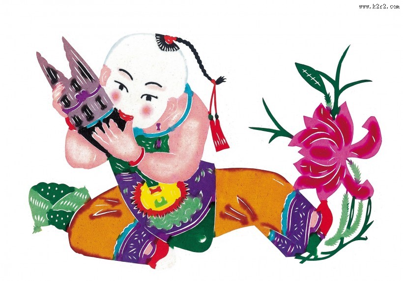 水彩人物年画图片