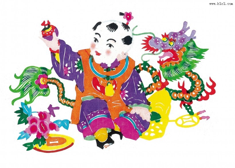 水彩人物年画图片