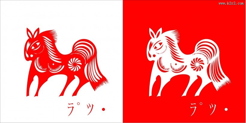 传统大红剪纸图片