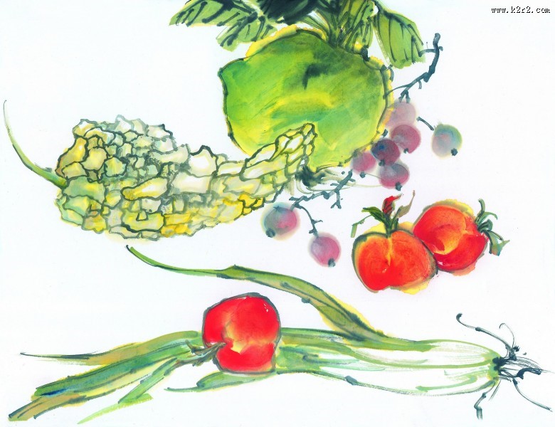 国画蔬菜图片