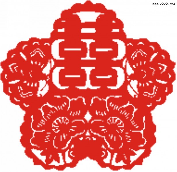 红双喜剪纸图片
