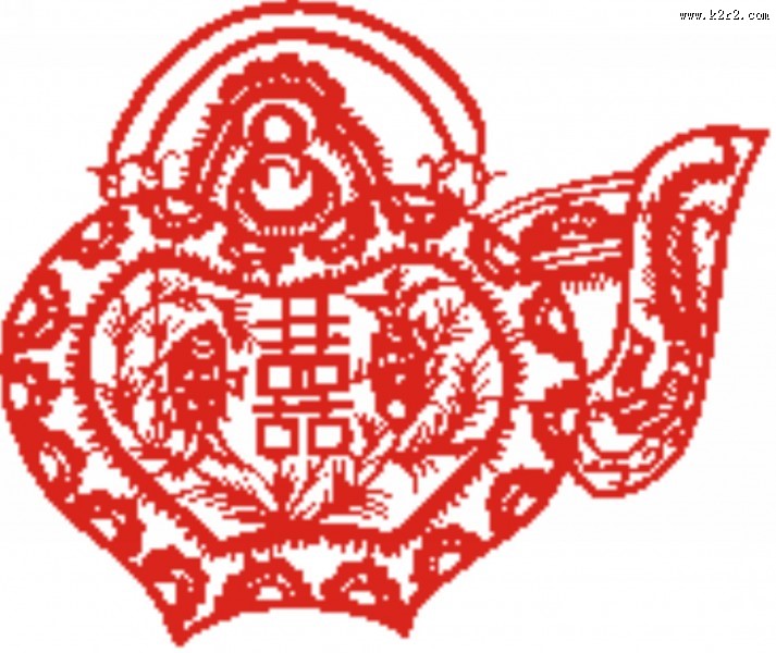 红双喜剪纸图片