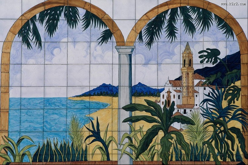 宗教瓷砖壁画图片