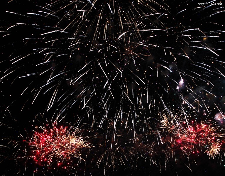 夜空里的烟花图片