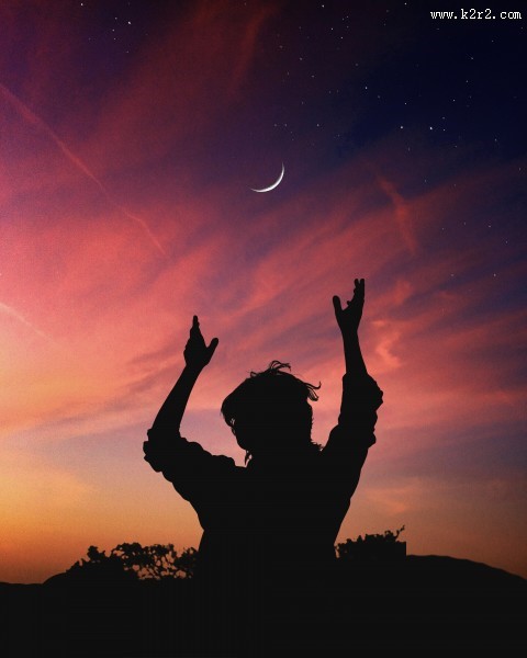 月光下的人影图片