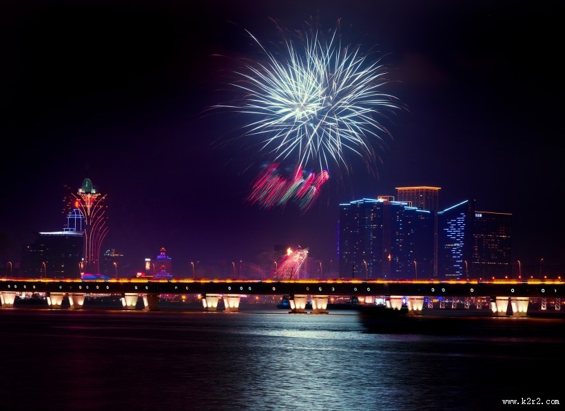 澳门国际烟花节的烟花图片