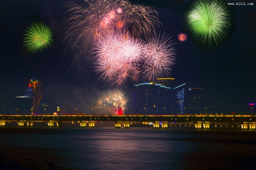 澳门国际烟花节的烟花图片
