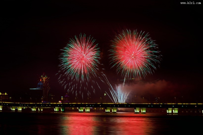 澳门国际烟花节的烟花图片