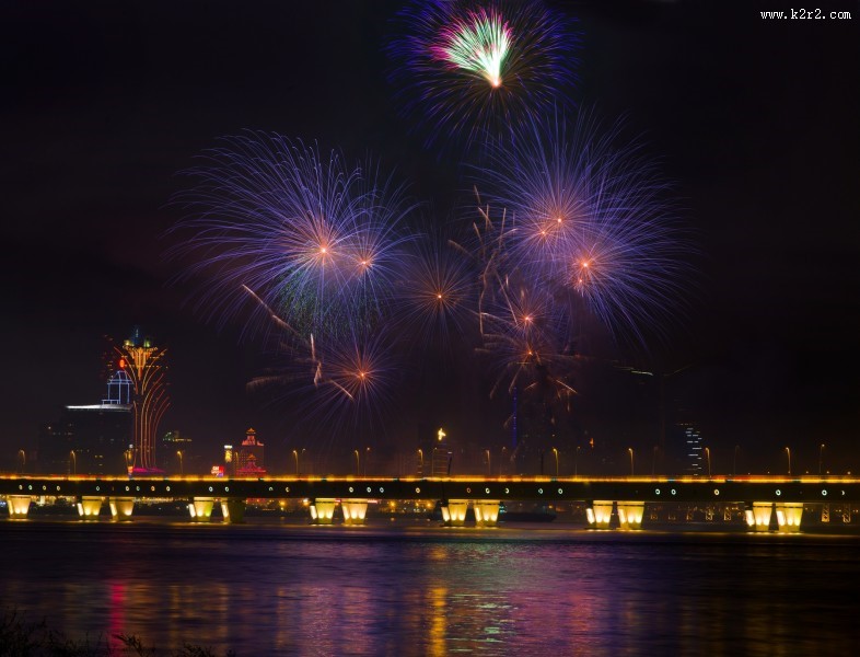 澳门国际烟花节的烟花图片