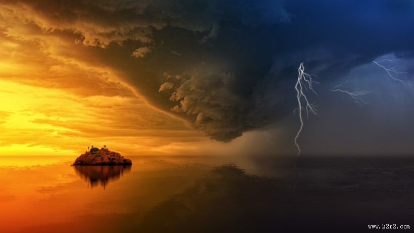 电光石火的闪电图片