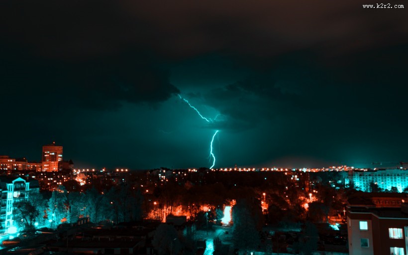 电光石火的闪电图片