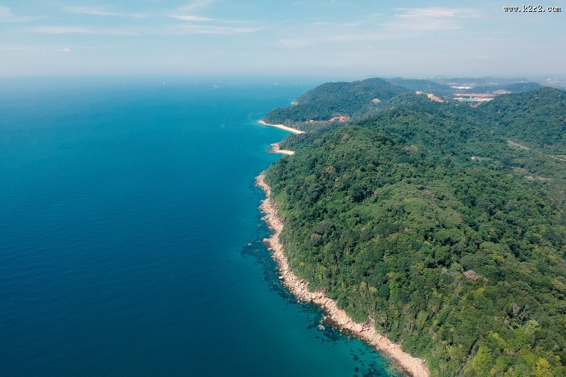 航拍小岛海岸图片大全