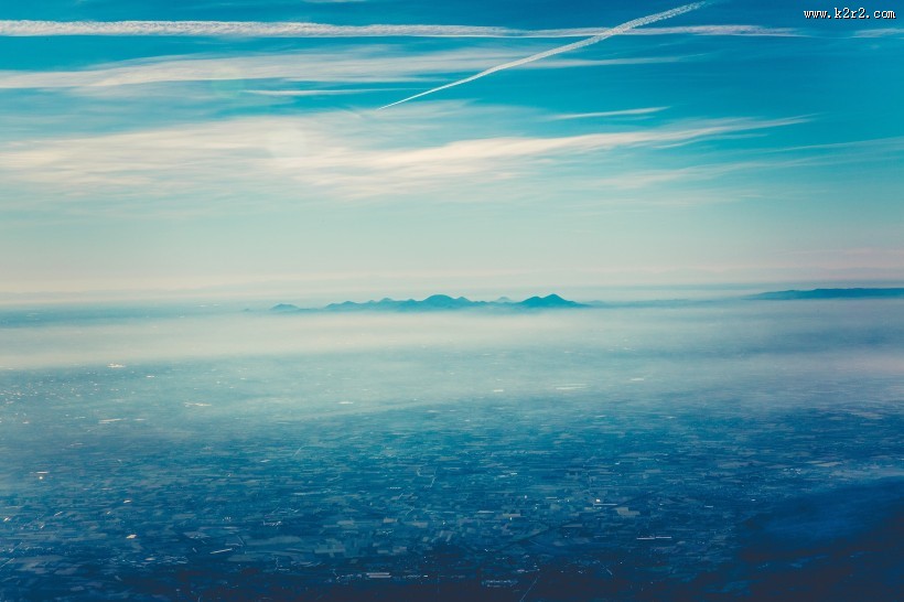 蓝天白云大海图片