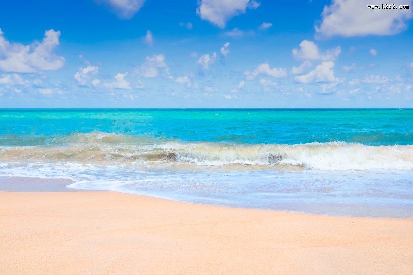 蓝天白云大海图片