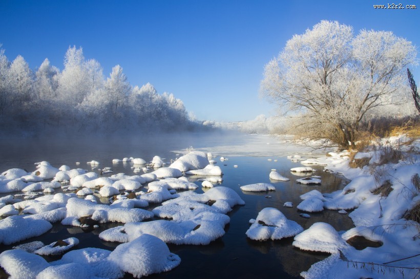 寒冷的冰雪风景图片大全