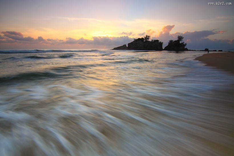 丝绸一样的海水图片