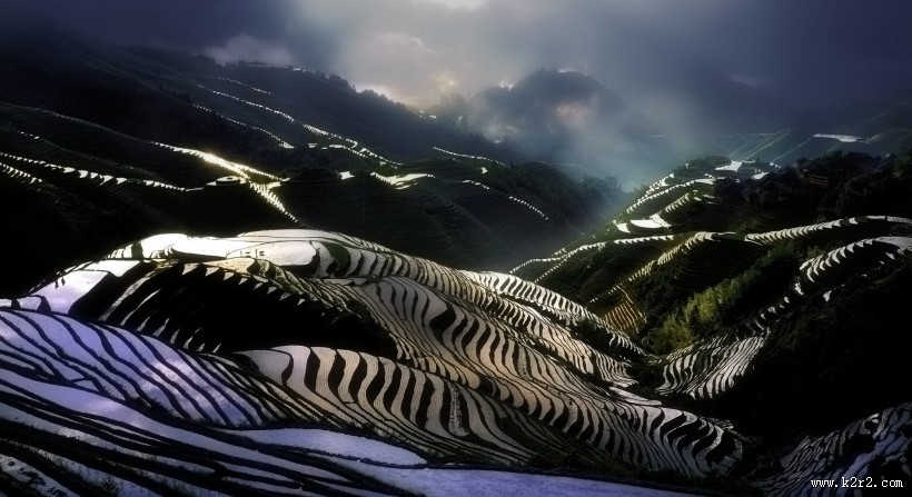 壮观的梯田风光图片