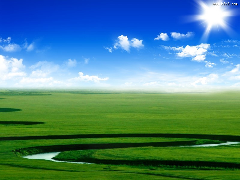 蓝天白云草地图片