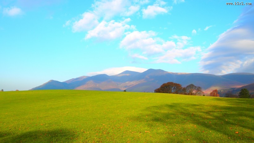 蓝天白云草地图片