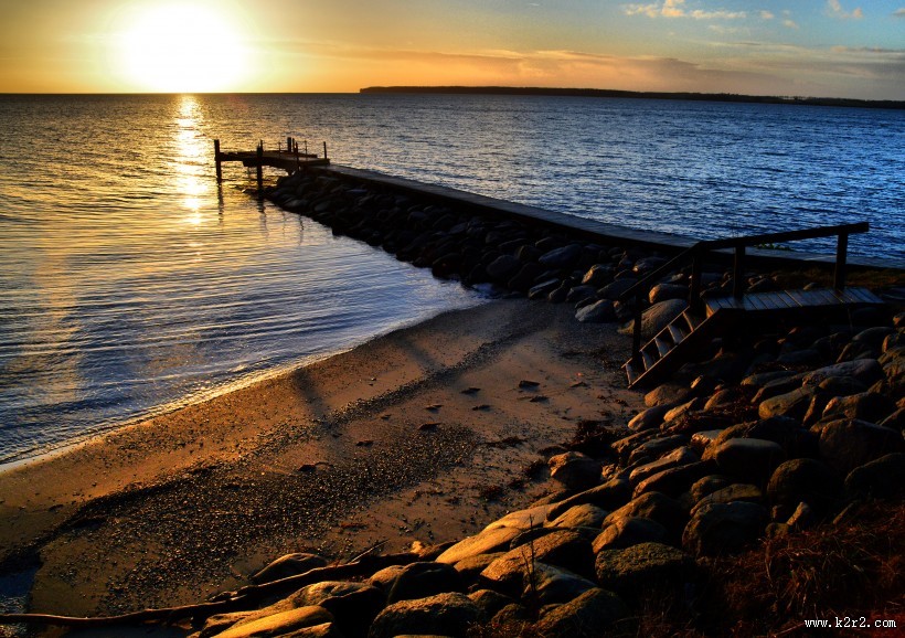 美丽的夕阳海景图片