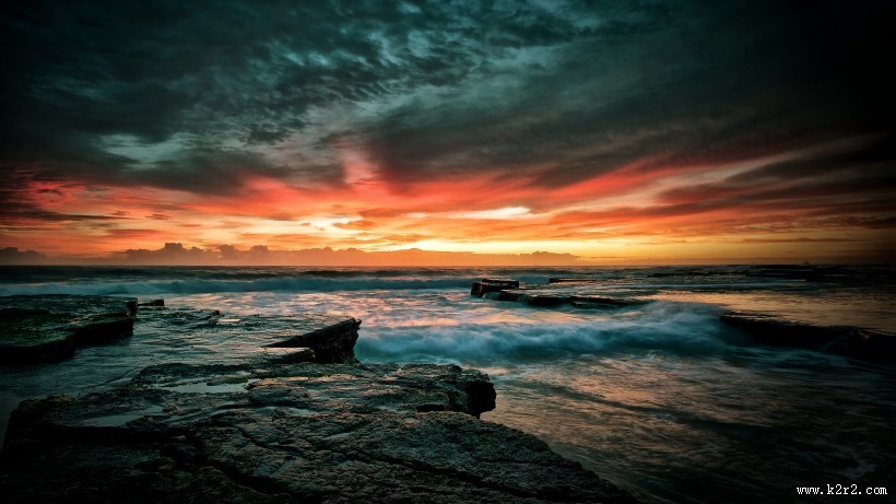 美丽的夕阳海景图片