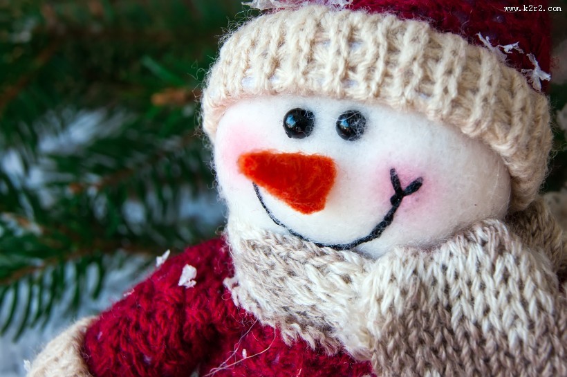 可爱的雪人风景图片