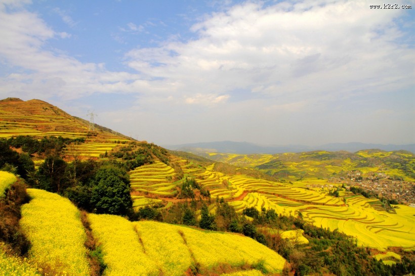 山村的田野风景图片