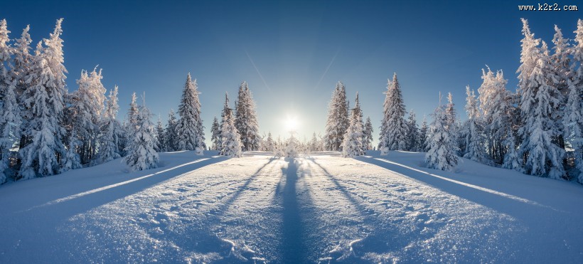 北方山林雪景图片