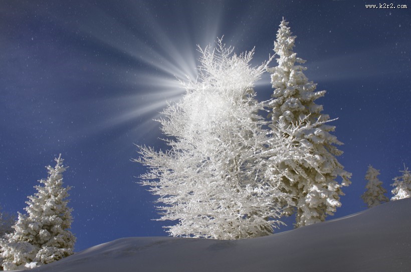北方山林雪景图片