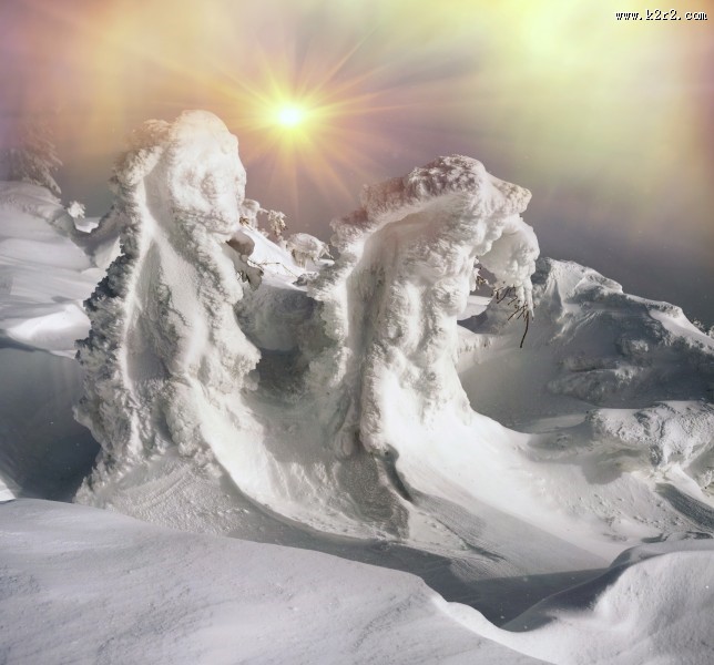 北方山林雪景图片