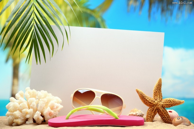 沙滩物品摆放图片大全