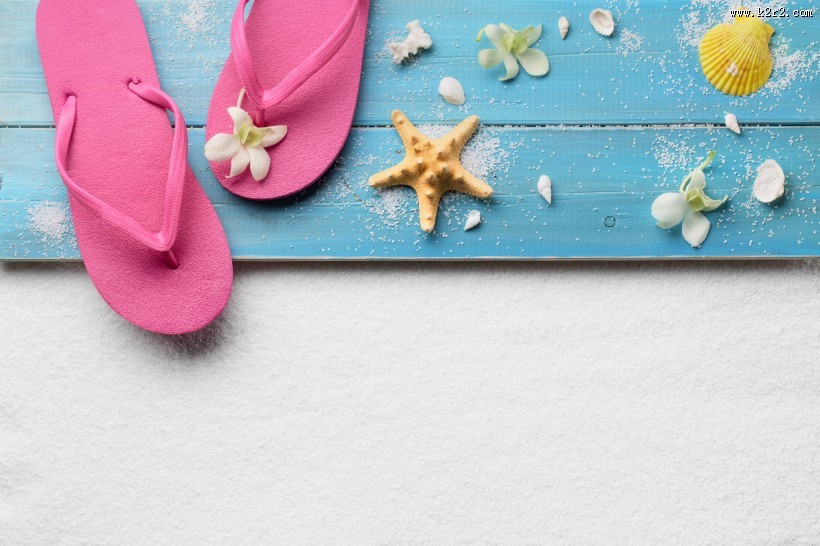 沙滩物品摆放图片大全