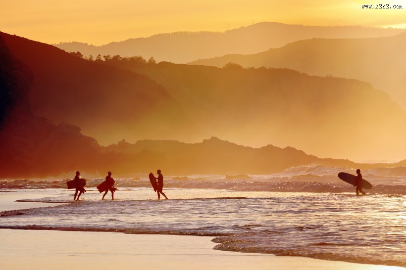 黄昏海滩景色图片