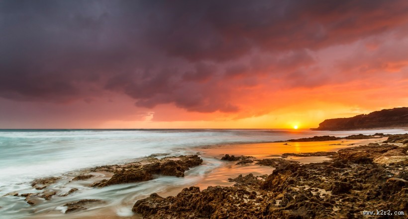 海上晚霞风景图片