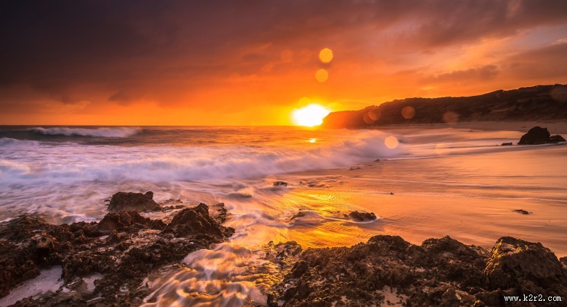 海上晚霞风景图片