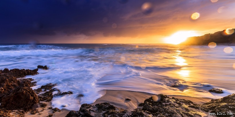 海上晚霞风景图片