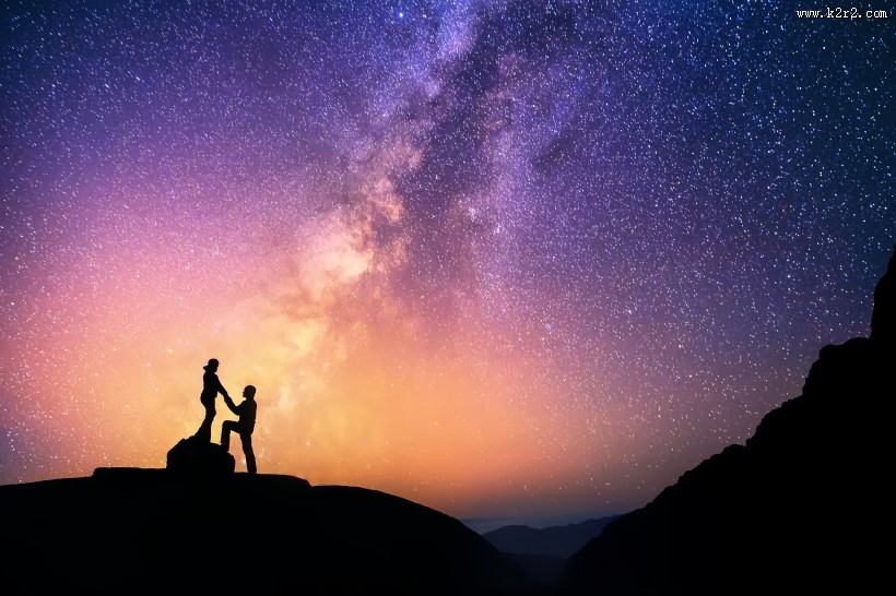 唯美的高山星空图片