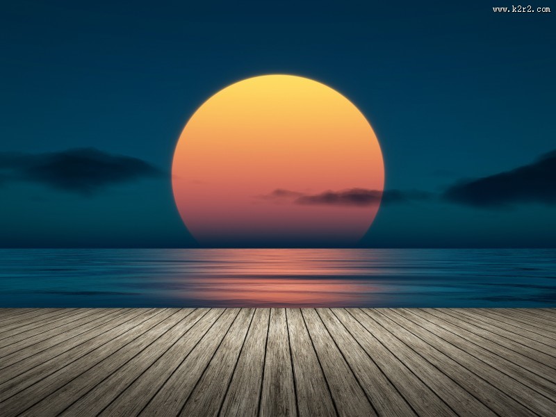 黄昏海滩风景图片