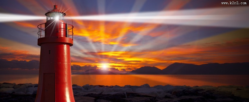 海岸灯塔风景图片