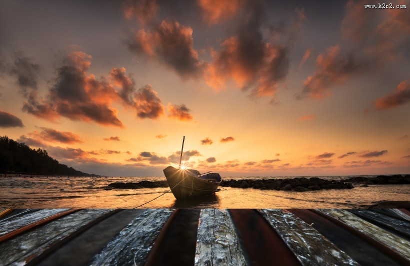 唯美船舶码头景象图片