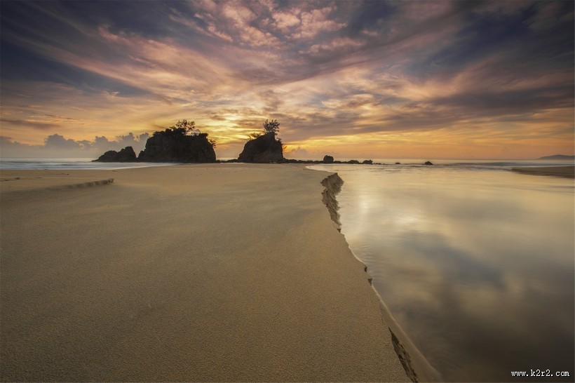 美如画的朝阳与夕阳图片